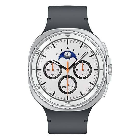 Galaxy Watch 8 Classic | 46 мм | White | Sport/Graphite | M/L, Тип ремешка : Sport, Размер корпуса : 46 мм, Цвет: White, Цвет ремешка: Graphite, Размер ремешка : M/L, Подключение часов : Bluetooth / Wi-Fi, изображение 3